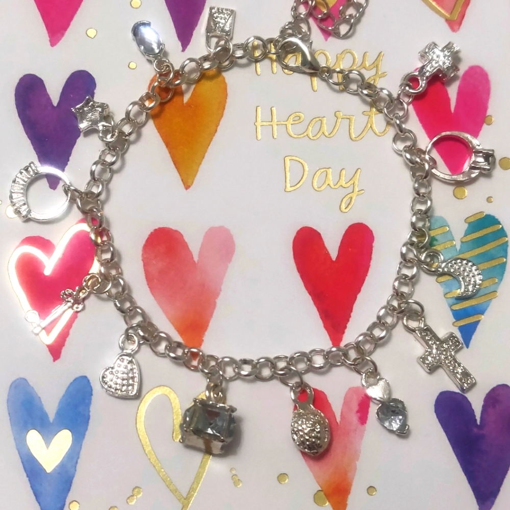 New silver charm bracelet.
